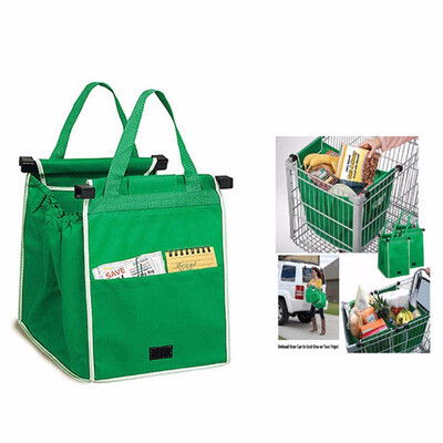 

Outdoor Reusable Shopping Cart Bags for Grocery Shopping in Supermarket Foldable Shopping Bags Green