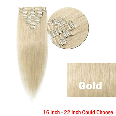 

Clip in 100 Real Human Hair Extensions Full Head Hair Extensions Remy Human Hair Silky Straight 8 Pieces