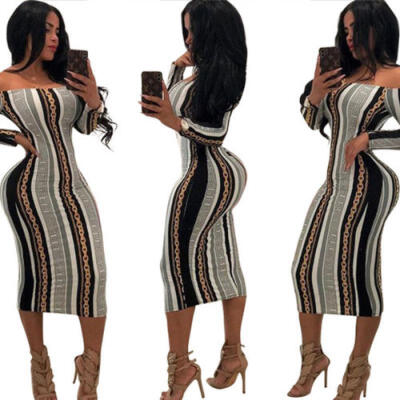 

Women Long Sleeve Bodycon Dress Ladies Slim Evening Cocktail Party Mini Dress