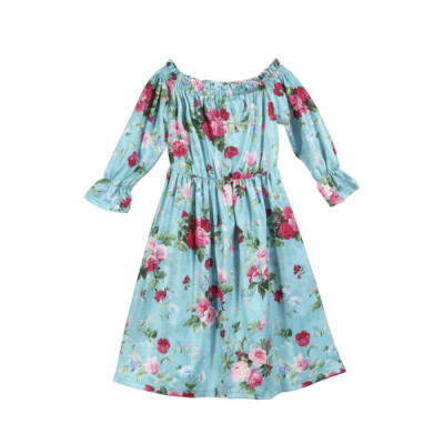 

Mother&Daughter Outfits Women Kids Girl Floral Evening Party Maxi Dress Fall