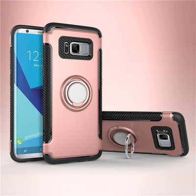 

Fivice Samsung Galaxy S8 case PC metal ring shell magnetic car bracket TPU phone case