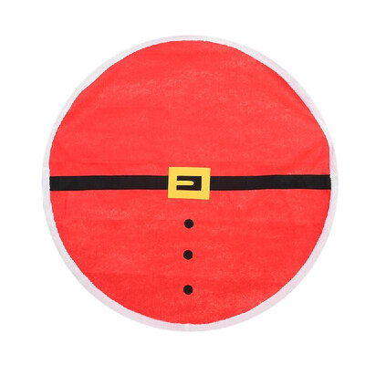 

Festnight 57" High Quality Christmas Round Tablecloth Red Table Cover with Santa Clause Waistbelt Pattern