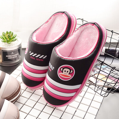 

PaulFrank big mouth monkey couple models men&women thick bottom indoor outdoor cartoon cotton slippers female models PF590 black 4041