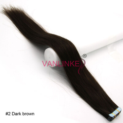 

PU Seamless Adhesive Skin Tape In Weft Womens Real Human Hair Extensions Straight 20pcsset