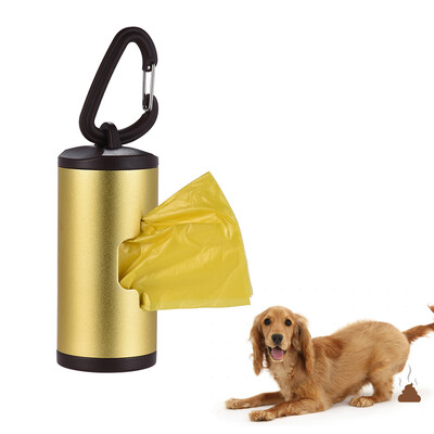 

Colorful Pet Poop Holder Dog Waste Dispenser Aluminum Alloy Tube Includes 15pcs Waste Bags Refillable