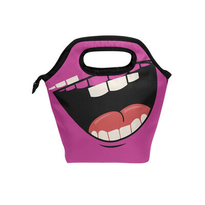 

Lunch Bag Tote Bag Mouth Teeth Travel Picnic Organizer Lunch Holder Handbags Lunch Bag Box for Office