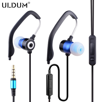 

ULDUM Sport Earphones Running with Mic for MP3 playerMP4 Mobile Phones Earhook Sound Isolating Headphone for free shipping