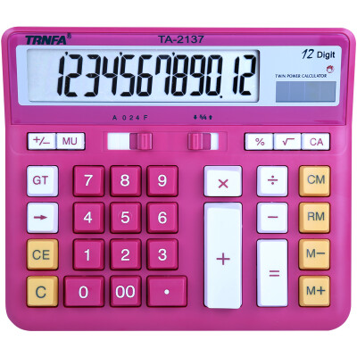 

Letter TRNFA TA-1200H shaking his head big screen dual power 12-digit calculator financial office calculator