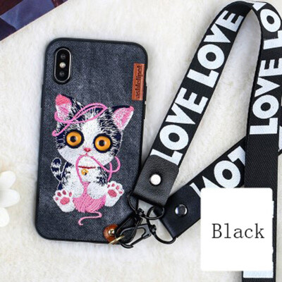 

New iphone8 Case Embroidery Cute Mobile Phone Shell Cartoon Animal iPhone  Phone Case