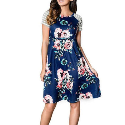

Womens Floral Maternity Pregnancy Nursing Breastfeeding Bodycon A-line Dress