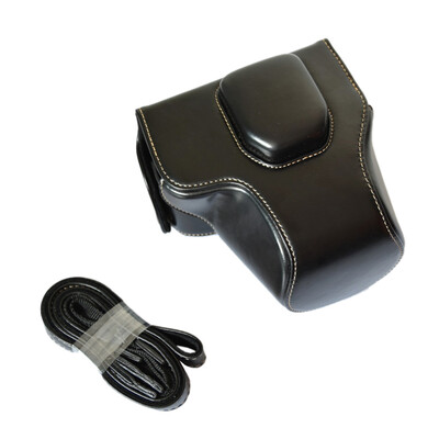 

High Quality Crazy-horse Leather Camera Case Bag with Shoulder Strap for Olympus OM-D EM10 E-M10 with 14-42mm Lens Only