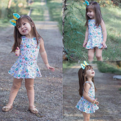 

Boutique Toddler Kid Baby Girl Butterfly Sleeveless Tutu Skirts Dress Outfit Set