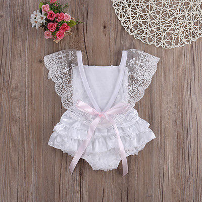 

Verano Bebé Niña Ropa Encaje Floral Body Pelele Braga Trajes Una Pieza