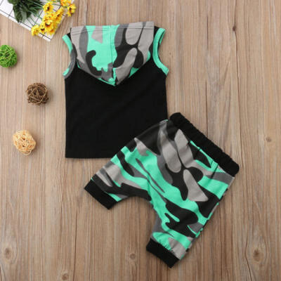 

Kids Boys Girl Baby Clothes Summer Hoodie T Shirt TopsCamouflage Pants Outfits