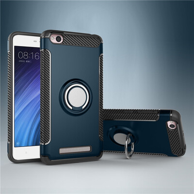 

Fivice Xiaomi Redmi 4A case PC metal ring shell magnetic car bracket TPU phone case
