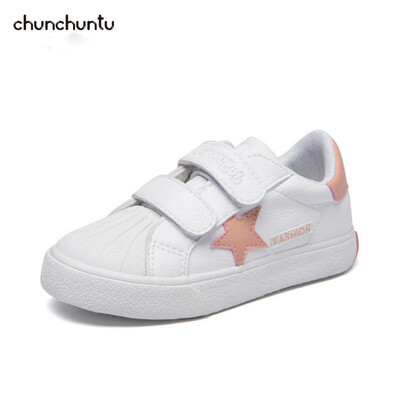 

chunchuntu 2018 Autumn Children Fashion Star Shoe Baby Boy Pu Leather Casual Trainer Girl Fashion Sport Sneaker Black 3815