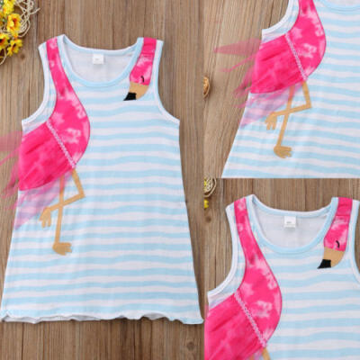 

NEW Kids Baby Girls Bird Cartoon Party Pageant Princess Dress Sundress Clothes