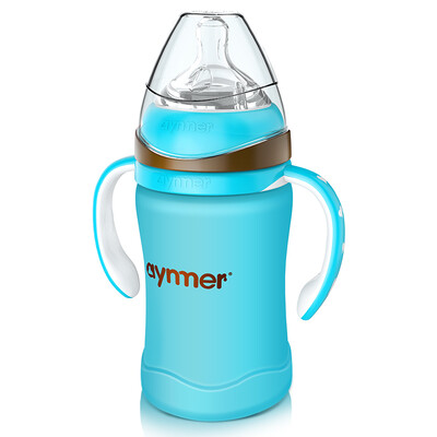 

Aynmer AYM-9635 Newborn Wide-bore Glass Bottle with Silicone Case Drop-proof Baby Bottle Anti-flatulence Baby Products Blue 220ml