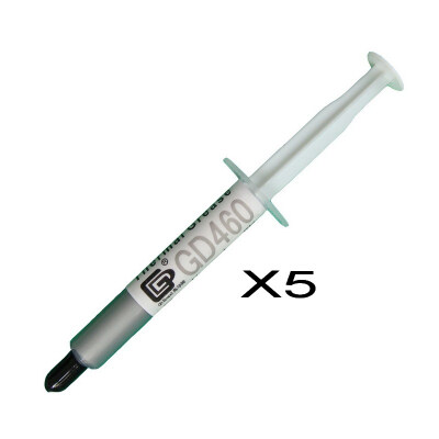 

GD Brand 5 Pieces GD460 Thermal Paste Grease Silicone Heat Sink Compound Silver Net Weight 3 Grams Syringe Packaging For CPU SY3