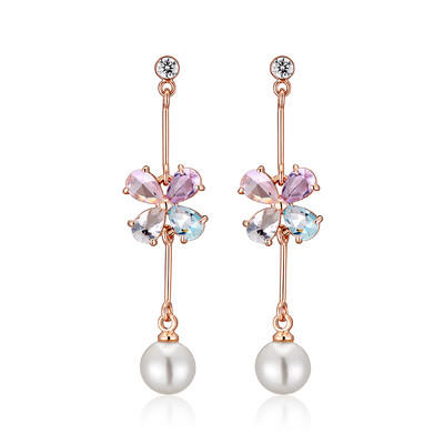 

Italia birch pink earrings with Swarovski elements fashion pink gift