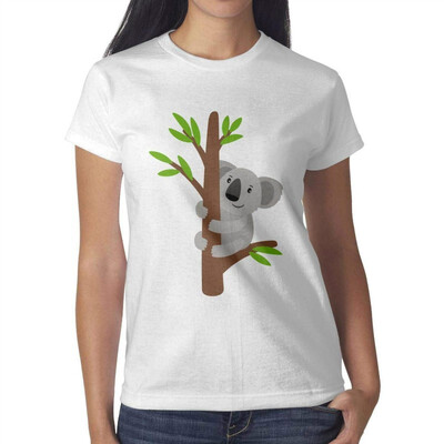 

Koala Bear Australia Koala Shirt Womens White t-Shirt Cotton Lightweight