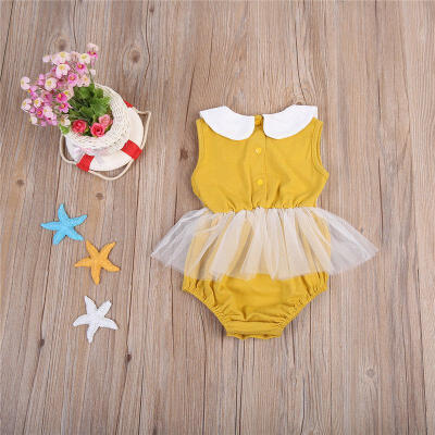 

Toddler Infant Baby Girl Tulle Romper Bodysuit Jumpsuit Outfits Sunsuit UK Stock