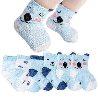 

9i9 long love baby socks 5 pairs of infant children spring&summer thin section mesh socks cartoon breathable 1900075