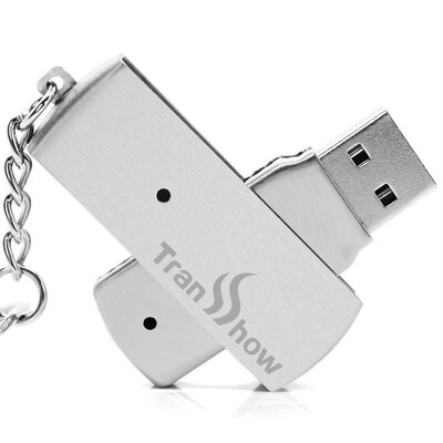 

пока правый (Transshow) U диск края металла Творческий U диск 16G Silver Business