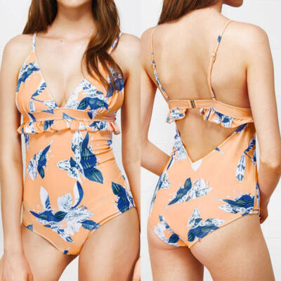 

US Womens One-Piece Swimsuit Bandage Bikini Push-up Padded Bra Bathing Swimwear