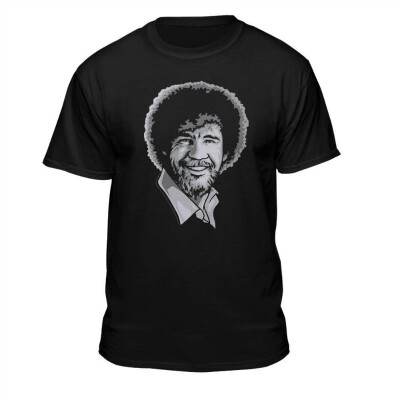 

Bob Ross Trendy Tonal Smiling Officially Licensed Black T-Shirt