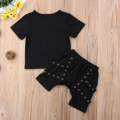 

2Pcs Toddler Kids Baby Boy Short Sleeve Tops T-shirt Harem Pants Outfits Clothes