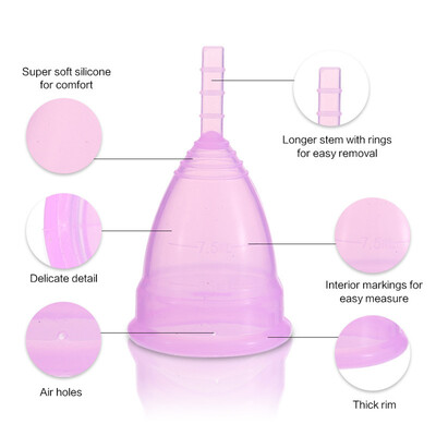 

Reusable Silicone Menstrual Cup Period Soft Medical Cups Small Large Size Optional