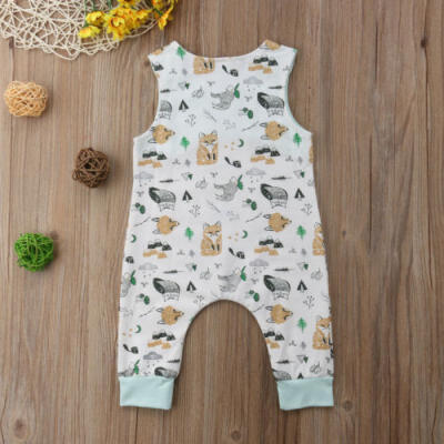 

Kids Baby Boy Girls Cotton Sleeveless Romper Jumpsuit Playsuit Outfit Clothes UK