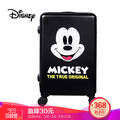 

Disney trolley case universal wheel black wear-resistant anti-fall luggage 24 inch suitcase men&women boarding Mickey matte black