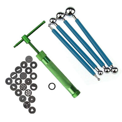 

UpperX Clay Extruder Gun with 20 Tips Sugar Paste Extruder Cake Decor Tool Cake Fondant Sculpture Decorating Clay Gun Tool Set