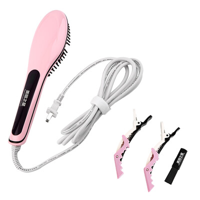 

2-in-1 Auto Electric Hair Straightener Comb LCD Iron Brush Auto Hair Massager