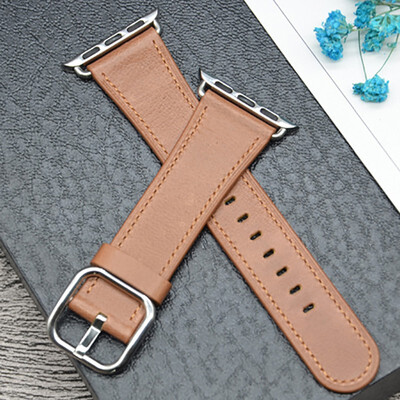 

Kebitt Leather Band for Apple Watch Series 4 3 2 1 38mm 42MM 40mm 44MM Replacement Watch Strap iWatch Band Steel Buckle