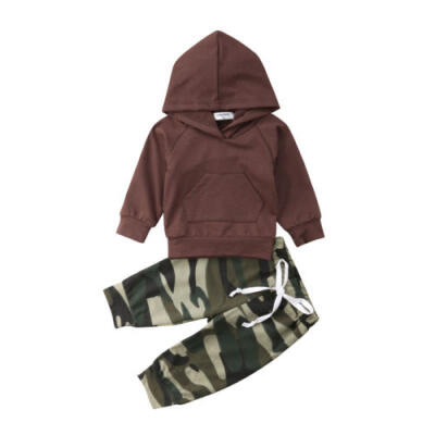 

Canis Newborn Kids Baby Boys Sweatshirt Tops Camouflage Leggings Outfits Clothes