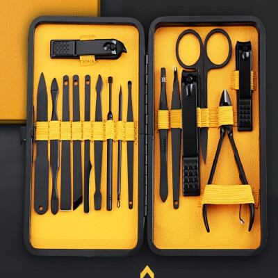 

Tseoa Stainless Steel Nail Clipper Travel Grooming Kit Nail Tools Manicure Pedicure Set of 15pcs with Luxurious Case