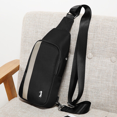 

Golf GOLF waterproof nylon mens chest bag fashion contrast color shoulder bag mens large-capacity Messenger bag D7BV51984J black