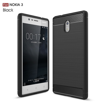 

Fivice Nokia 3 case Luxury brushed carbon fiber TPU soft shell