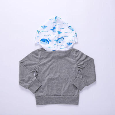 

2Pcs Newborn Kids Baby Boys Girls Whale Hooded Tops T-shirt Pants Outfit Clothes