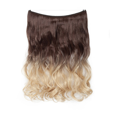 

Invisible Wire No Clips in Hair Extensions Secret Fish Line Hairpieces Silky Straight real natural Synthetic