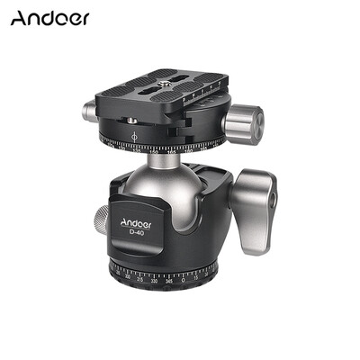 

Andoer D-40 Professional Double Panoramic Head CNC Machining Aluminum Alloy Ball Head Double U Notch Design Low Center of Gravity