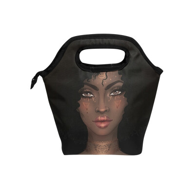 

Lunch Bag Tote Bag African American Woman Travel Picnic Organizer Lunch Holder Handbags Lunch Bag Box