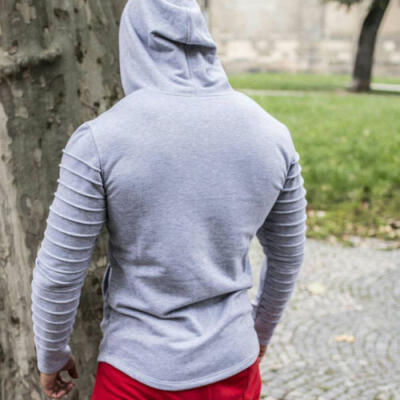 

Mens Winter Slim Hoodie Warm Zip Up Hooded Sweatshirt Coat Jacket Outwear yyUK