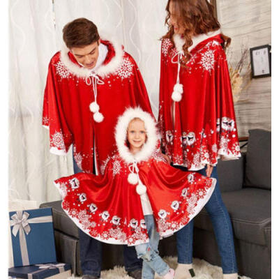 

Christmas Snowflake Hooded Cape Cloak Christmas Party Velvet Costume Cosplay