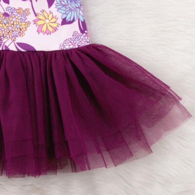 

Kids Baby Girls Princess Strap Flower Dress Tutu Tulle Skirt Summer Sundress New