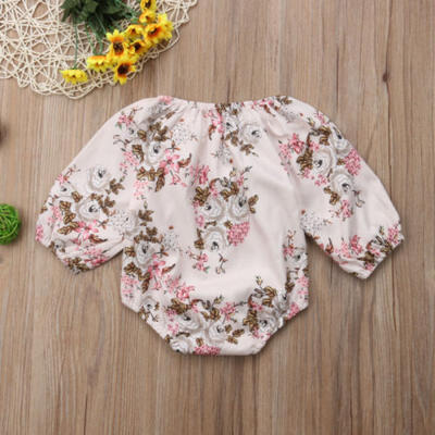 

UK Newborn Infant Baby Girls Floral Bodysuit Romper Jumpsuit Outfits Set Clothes