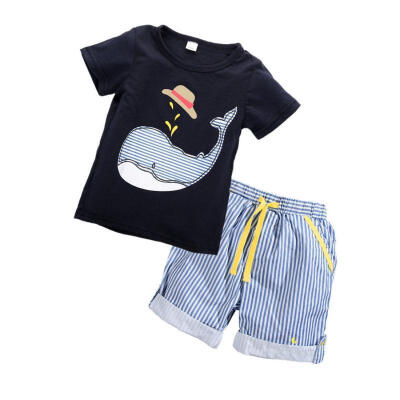 

2Pcs Toddler Kids Boy Clothes Tops T-shirt Shorts Pants Summer Outfits Set